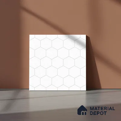 Geometric Wall & Floor Tile TL 10597 Medrid Brown 1 ft x 1 ft  Ceramic Matte Finish - 9 mm | Suitable For Balcony, Roof, Bathroom | Please Expect a Slight Variation of Pattern (Sample)