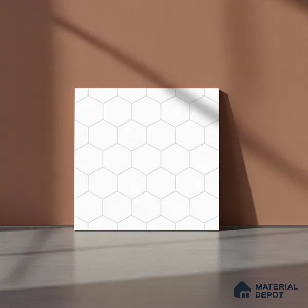 Geometric Wall & Floor Tile TL 10597 Medrid Brown 1 ft x 1 ft  Ceramic Matte Finish - 9 mm | Suitable For Balcony, Roof, Bathroom | Please Expect a Slight Variation of Pattern (Sample)