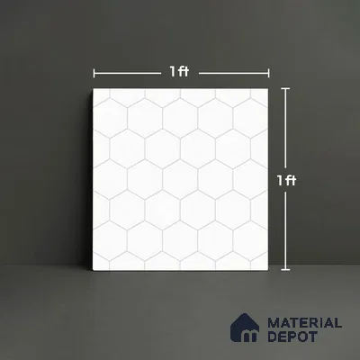 Geometric Wall & Floor Tile TL 10597 Medrid Brown 1 ft x 1 ft  Ceramic Matte Finish - 9 mm | Suitable For Balcony, Roof, Bathroom | Please Expect a Slight Variation of Pattern (Sample)