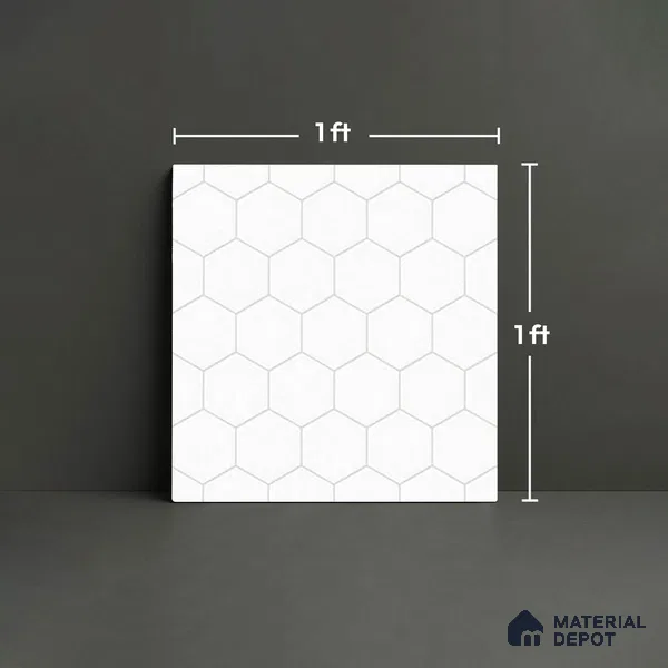 Geometric Wall & Floor Tile TL 10597 Medrid Brown 1 ft x 1 ft  Ceramic Matte Finish - 9 mm | Suitable For Balcony, Roof, Bathroom | Please Expect a Slight Variation of Pattern (Sample)