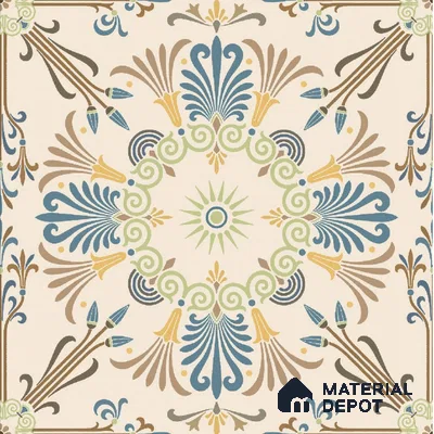 Moroccan Wall & Floor Tile TL 10468 Brisa 1 ft x 1 ft Vitrified Glue Granula Matte Finish - 9.5 mm | Suitable For Living Room, Bedroom, Kitchen | 2 mm Spacer is Mandatory | Please Expect a Slight Variation of Pattern (Sample)