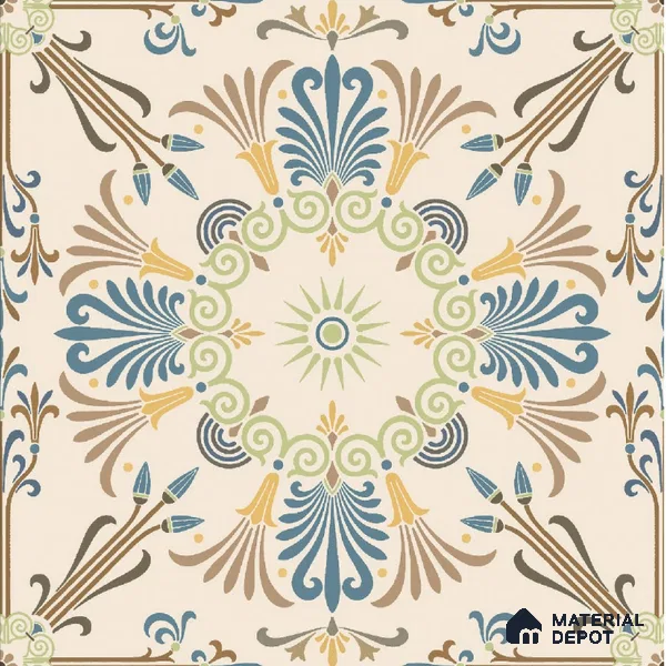 Moroccan Wall & Floor Tile TL 10468 Brisa 1 ft x 1 ft Vitrified Glue Granula Matte Finish - 9.5 mm | Suitable For Living Room, Bedroom, Kitchen | 2 mm Spacer is Mandatory | Please Expect a Slight Variation of Pattern (Sample)
