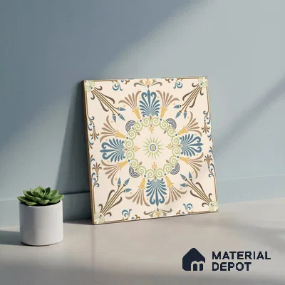 Moroccan Wall & Floor Tile TL 10468 Brisa 1 ft x 1 ft Vitrified Glue Granula Matte Finish - 9.5 mm | Suitable For Living Room, Bedroom, Kitchen | 2 mm Spacer is Mandatory | Please Expect a Slight Variation of Pattern (Sample)
