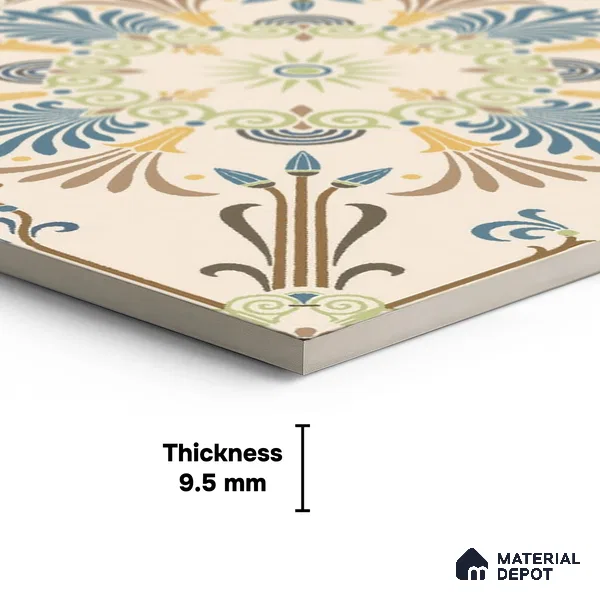 Moroccan Wall & Floor Tile TL 10468 Brisa 1 ft x 1 ft Vitrified Glue Granula Matte Finish - 9.5 mm | Suitable For Living Room, Bedroom, Kitchen | 2 mm Spacer is Mandatory | Please Expect a Slight Variation of Pattern (Sample)
