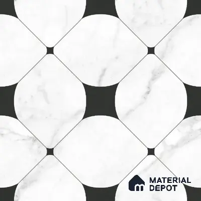 Moroccan Wall & Floor Tile TL 10462 Greybel 1 ft x 1 ft Vitrified Matte Finish - 9.5 mm | Suitable For Living Room, Bedroom, Kitchen | 2 mm Spacer is Mandatory | Please Expect a Slight Variation of Pattern