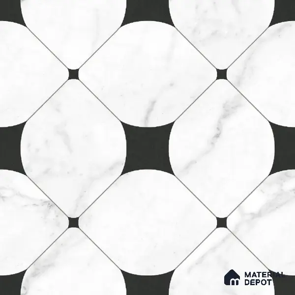 Moroccan Wall & Floor Tile TL 10462 Greybel 1 ft x 1 ft Vitrified Matte Finish - 9.5 mm | Suitable For Living Room, Bedroom, Kitchen | 2 mm Spacer is Mandatory | Please Expect a Slight Variation of Pattern