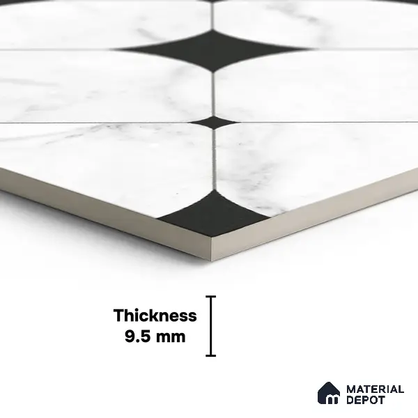 Moroccan Wall & Floor Tile TL 10462 Greybel 1 ft x 1 ft Vitrified Matte Finish - 9.5 mm | Suitable For Living Room, Bedroom, Kitchen | 2 mm Spacer is Mandatory | Please Expect a Slight Variation of Pattern