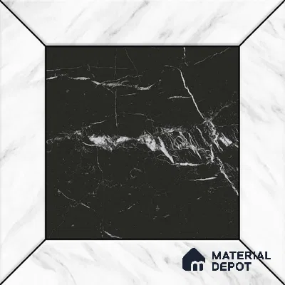 Moroccan Wall & Floor Tile TL 10458 Cubic Black 1 ft x 1 ft Vitrified Matte Finish - 9.5 mm | Suitable for Bathroom, Kitchen, Balcony | 2 mm Spacer is Mandatory | Please Expect a Slight Variation of Pattern