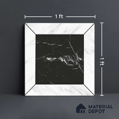 Moroccan Wall & Floor Tile TL 10458 Cubic Black 1 ft x 1 ft Vitrified Matte Finish - 9.5 mm | Suitable for Bathroom, Kitchen, Balcony | 2 mm Spacer is Mandatory | Please Expect a Slight Variation of Pattern