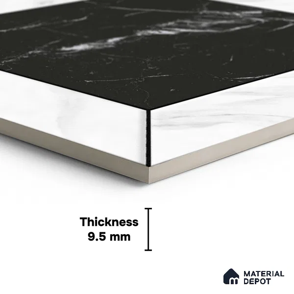 Moroccan Wall & Floor Tile TL 10458 Cubic Black 1 ft x 1 ft Vitrified Matte Finish - 9.5 mm | Suitable for Bathroom, Kitchen, Balcony | 2 mm Spacer is Mandatory | Please Expect a Slight Variation of Pattern