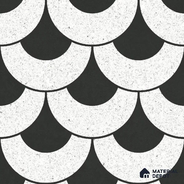 Moroccan Wall & Floor Tile TL 10463 Lyon Monochrome 1 ft x 1 ft Vitrified Matte Finish - 9.5 mm | Suitable for Bathroom, Kitchen, Entryway | 2 mm Spacer is Mandatory | Please Expect a Slight Variation of Pattern