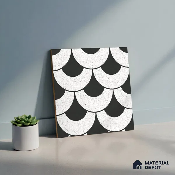 Moroccan Wall & Floor Tile TL 10463 Lyon Monochrome 1 ft x 1 ft Vitrified Matte Finish - 9.5 mm | Suitable for Bathroom, Kitchen, Entryway | 2 mm Spacer is Mandatory | Please Expect a Slight Variation of Pattern