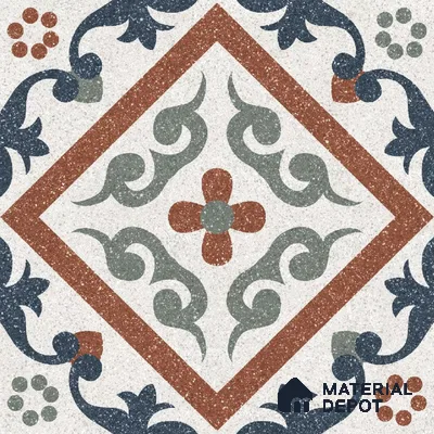 Moroccan Wall & Floor Tile TL 10467 Storm Blue 1 ft x 1 ft Vitrified Matte Finish - 9.5 mm | Suitable for Bathroom, Kitchen, Balcony | 2 mm Spacer is Mandatory | Please Expect a Slight Variation of Pattern