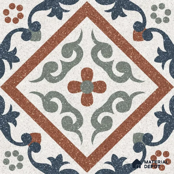 Moroccan Wall & Floor Tile TL 10467 Storm Blue 1 ft x 1 ft Vitrified Matte Finish - 9.5 mm | Suitable for Bathroom, Kitchen, Balcony | 2 mm Spacer is Mandatory | Please Expect a Slight Variation of Pattern