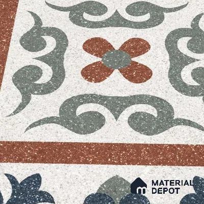Moroccan Wall & Floor Tile TL 10467 Storm Blue 1 ft x 1 ft Vitrified Matte Finish - 9.5 mm | Suitable for Bathroom, Kitchen, Balcony | 2 mm Spacer is Mandatory | Please Expect a Slight Variation of Pattern