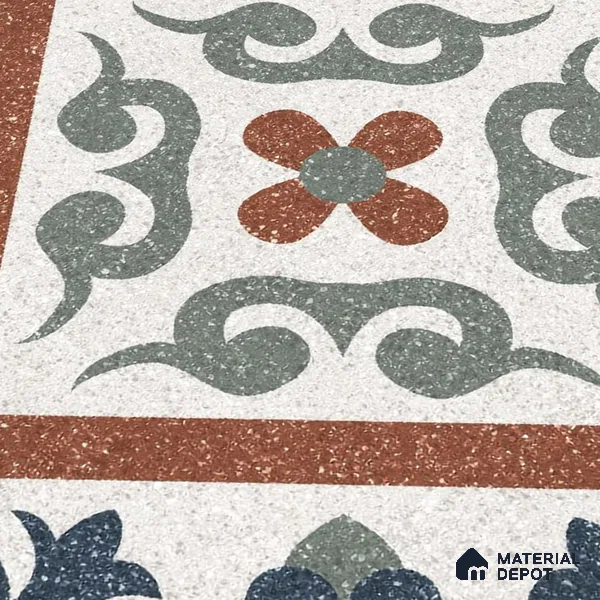 Moroccan Wall & Floor Tile TL 10467 Storm Blue 1 ft x 1 ft Vitrified Matte Finish - 9.5 mm | Suitable for Bathroom, Kitchen, Balcony | 2 mm Spacer is Mandatory | Please Expect a Slight Variation of Pattern