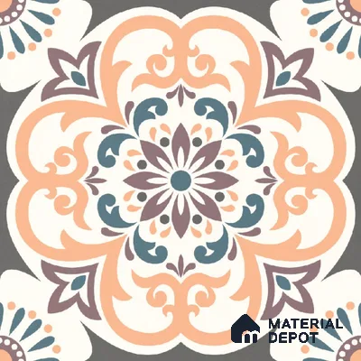 Moroccan Wall & Floor Tile TL 10460 Ergo 1 ft x 1 ft Vitrified Matte Finish - 9.5 mm | Suitable For Living Room, Bedroom, Kitchen | 2 mm Spacer is Mandatory | Please Expect a Slight Variation of Pattern