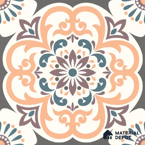Moroccan Wall & Floor Tile TL 10460 Ergo 1 ft x 1 ft Vitrified Matte Finish - 9.5 mm | Suitable for Bathroom, Kitchen, Balcony | 2 mm Spacer is Mandatory | Please Expect a Slight Variation of Pattern | Image 01