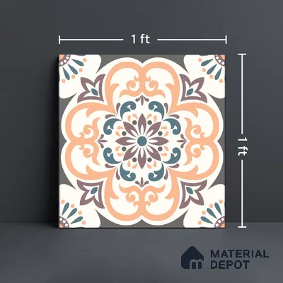 Moroccan Wall & Floor Tile TL 10460 Ergo 1 ft x 1 ft Vitrified Matte Finish - 9.5 mm | Suitable For Living Room, Bedroom, Kitchen | 2 mm Spacer is Mandatory | Please Expect a Slight Variation of Pattern