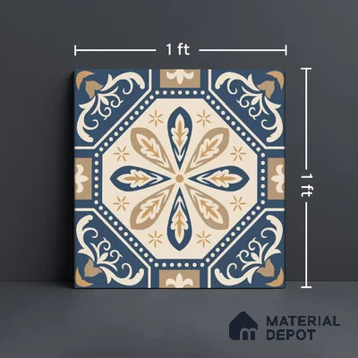 Moroccan Wall & Floor Tile TL 10473 Prismaа 1 ft x 1 ft Vitrified Glue Granula Matte Finish - 9.5 mm | Suitable for Bathroom, Kitchen, Balcony | 2 mm Spacer is Mandatory | Please Expect a Slight Variation of Pattern