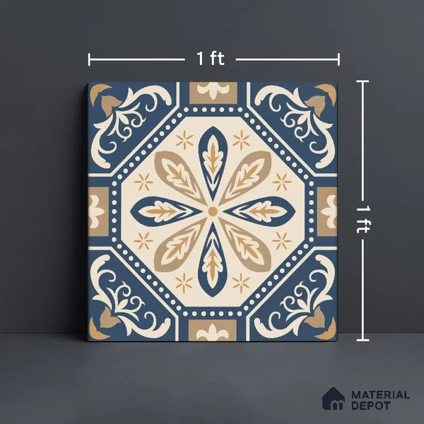 Moroccan Wall & Floor Tile TL 10473 Prismaа 1 ft x 1 ft Vitrified Glue Granula Matte Finish - 9.5 mm | Suitable for Bathroom, Kitchen, Balcony | 2 mm Spacer is Mandatory | Please Expect a Slight Variation of Pattern