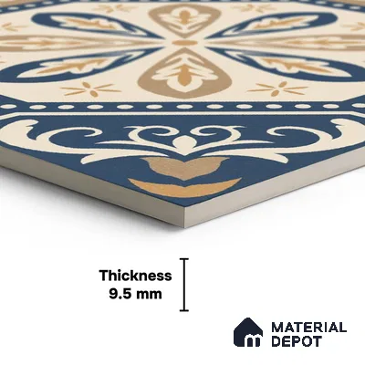 Moroccan Wall & Floor Tile TL 10473 Prismaа 1 ft x 1 ft Vitrified Glue Granula Matte Finish - 9.5 mm | Suitable for Bathroom, Kitchen, Balcony | 2 mm Spacer is Mandatory | Please Expect a Slight Variation of Pattern
