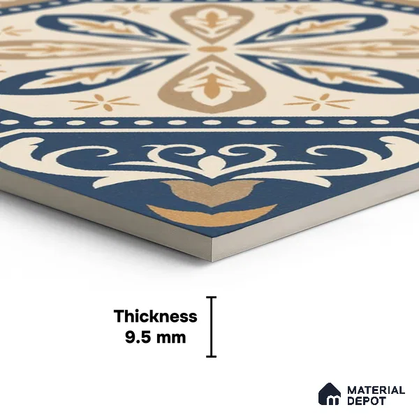 Moroccan Wall & Floor Tile TL 10473 Prismaа 1 ft x 1 ft Vitrified Glue Granula Matte Finish - 9.5 mm | Suitable for Bathroom, Kitchen, Balcony | 2 mm Spacer is Mandatory | Please Expect a Slight Variation of Pattern