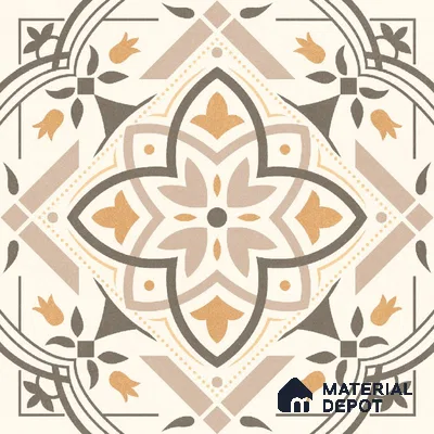 Moroccan Wall & Floor Tile TL 10469 Davis 1 ft x 1 ft Vitrified Glue Granula Matte Finish - 9.5 mm | Suitable For Living Room, Bedroom, Kitchen | 2 mm Spacer is Mandatory | Please Expect a Slight Variation of Pattern (Sample)