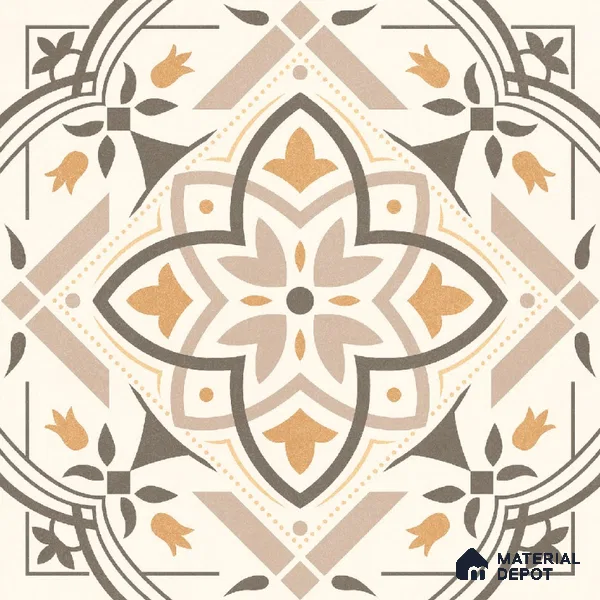 Moroccan Wall & Floor Tile TL 10469 Davis 1 ft x 1 ft Vitrified Glue Granula Matte Finish - 9.5 mm | Suitable for Bathroom, Kitchen, Balcony | 2 mm Spacer is Mandatory | Please Expect a Slight Variation of Pattern