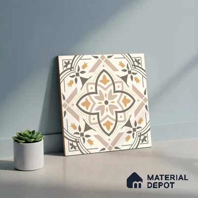 Moroccan Wall & Floor Tile TL 10469 Davis 1 ft x 1 ft Vitrified Glue Granula Matte Finish - 9.5 mm | Suitable For Living Room, Bedroom, Kitchen | 2 mm Spacer is Mandatory | Please Expect a Slight Variation of Pattern (Sample)