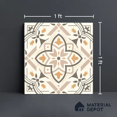 Moroccan Wall & Floor Tile TL 10469 Davis 1 ft x 1 ft Vitrified Glue Granula Matte Finish - 9.5 mm | Suitable For Living Room, Bedroom, Kitchen | 2 mm Spacer is Mandatory | Please Expect a Slight Variation of Pattern (Sample)