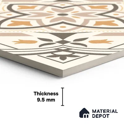 Moroccan Wall & Floor Tile TL 10469 Davis 1 ft x 1 ft Vitrified Glue Granula Matte Finish - 9.5 mm | Suitable For Living Room, Bedroom, Kitchen | 2 mm Spacer is Mandatory | Please Expect a Slight Variation of Pattern (Sample)