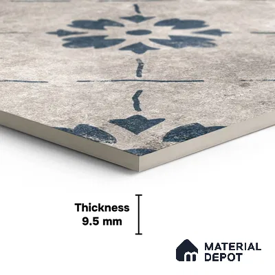 Moroccan Wall & Floor Tile TL 10457 B Bruma Silver 1 ft x 1 ft Vitrified Matte Finish - 9.5 mm | Suitable For Living Room, Bedroom, Kitchen | 2 mm Spacer is Mandatory | Please Expect a Slight Variation of Pattern