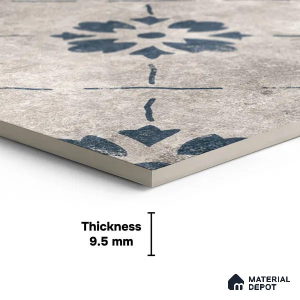 Moroccan Wall & Floor Tile TL 10457 B Bruma Silver 1 ft x 1 ft Vitrified Matte Finish - 9.5 mm | Suitable For Living Room, Bedroom, Kitchen | 2 mm Spacer is Mandatory | Please Expect a Slight Variation of Pattern