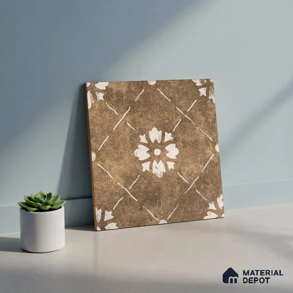 Moroccan Wall & Floor Tile TL 10457 Bruma Beige 1 ft x 1 ft Vitrified Matte Finish - 9.5 mm | Suitable for Bathroom, Kitchen, Balcony | 2 mm Spacer is Mandatory | Please Expect a Slight Variation of Pattern