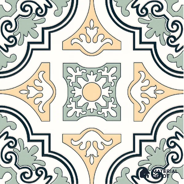 Moroccan Wall & Floor Tile TL 10461 Exotic 1 ft x 1 ft Vitrified Matte Finish - 9.5 mm | Suitable for Bathroom, Kitchen, Balcony | 2 mm Spacer is Mandatory | Please Expect a Slight Variation of Pattern
