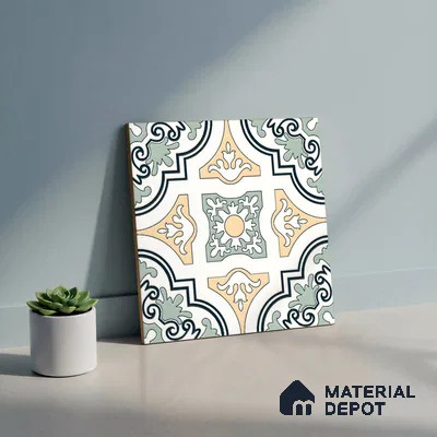 Moroccan Wall & Floor Tile TL 10461 Exotic 1 ft x 1 ft Vitrified Matte Finish - 9.5 mm | Suitable for Bathroom, Kitchen, Balcony | 2 mm Spacer is Mandatory | Please Expect a Slight Variation of Pattern