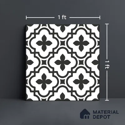 Moroccan Wall & Floor Tile TL 10465 Romano 1 ft x 1 ft Vitrified Matte Finish - 9.5 mm | Suitable For Living Room, Bedroom, Kitchen | 2 mm Spacer is Mandatory | Please Expect a Slight Variation of Pattern