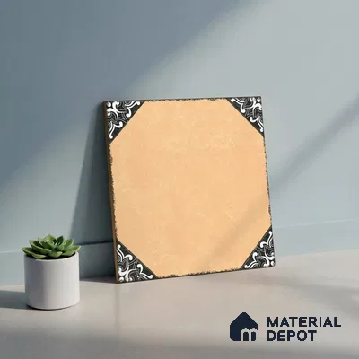 Moroccan Wall & Floor Athangudi Tile TL 10472 D Menta Yellow 1 ft x 1 ft Vitrified Glue Granula Matte Finish - 9.5 mm | Suitable for Bathroom, Kitchen, Balcony | 2 mm Spacer is Mandatory | Please Expect a Slight Variation of Pattern