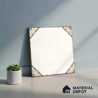 Moroccan Wall & Floor Athangudi Tile TL 10472 Menta Beige 1 ft x 1 ft Vitrified Glue Granula Matte Finish - 9.5 mm | Suitable for Bathroom, Kitchen, Balcony | 2 mm Spacer is Mandatory | Please Expect a Slight Variation of Pattern