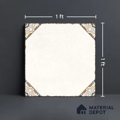 Moroccan Wall & Floor Athangudi Tile TL 10472 Menta Beige 1 ft x 1 ft Vitrified Glue Granula Matte Finish - 9.5 mm | Suitable for Bathroom, Kitchen, Balcony | 2 mm Spacer is Mandatory | Please Expect a Slight Variation of Pattern