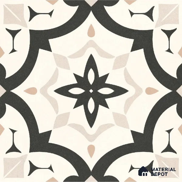 Moroccan Wall & Floor Tile TL 10459 Dimona 1 ft x 1 ft Vitrified Matte Finish - 9.5 mm | Suitable for Bathroom, Kitchen, Balcony | 2 mm Spacer is Mandatory | Please Expect a Slight Variation of Pattern