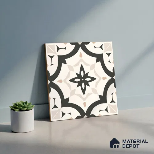 Moroccan Wall & Floor Tile TL 10459 Dimona 1 ft x 1 ft Vitrified Matte Finish - 9.5 mm | Suitable For Living Room, Bedroom, Kitchen | 2 mm Spacer is Mandatory | Please Expect a Slight Variation of Pattern