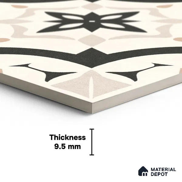 Moroccan Wall & Floor Tile TL 10459 Dimona 1 ft x 1 ft Vitrified Matte Finish - 9.5 mm | Suitable for Bathroom, Kitchen, Balcony | 2 mm Spacer is Mandatory | Please Expect a Slight Variation of Pattern