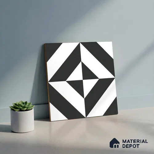 Moroccan Wall & Floor Tile TL 10464 Midnight Magic 1 ft x 1 ft Vitrified Matte Finish - 9.5 mm | Suitable For Living Room, Bedroom, Kitchen | 2 mm Spacer is Mandatory | Please Expect a Slight Variation of Pattern