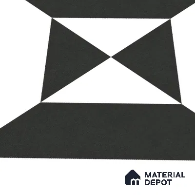 Moroccan Wall & Floor Tile TL 10464 Midnight Monochrome 1 ft x 1 ft Vitrified Matte Finish - 9.5 mm | Suitable for Bathroom, Kitchen, Balcony | 2 mm Spacer is Mandatory | Please Expect a Slight Variation of Pattern