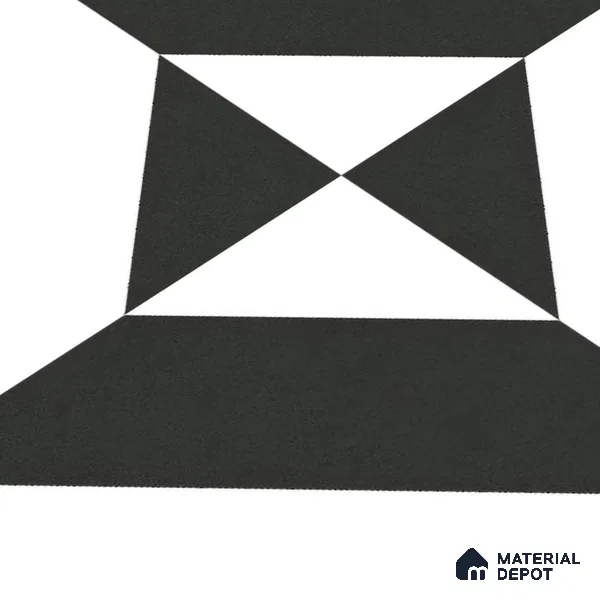 Moroccan Wall & Floor Tile TL 10464 Midnight Monochrome 1 ft x 1 ft Vitrified Matte Finish - 9.5 mm | Suitable for Bathroom, Kitchen, Balcony | 2 mm Spacer is Mandatory | Please Expect a Slight Variation of Pattern