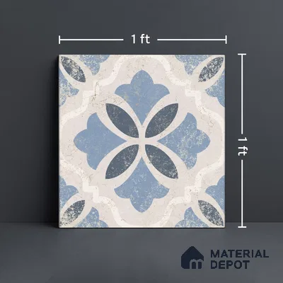 Moroccan Wall & Floor Tile TL 10456 Belfast 1 ft x 1 ft Vitrified Matte Finish - 9.5 mm | Suitable for Bathroom, Kitchen, Balcony | 2 mm Spacer is Mandatory | Please Expect a Slight Variation of Pattern