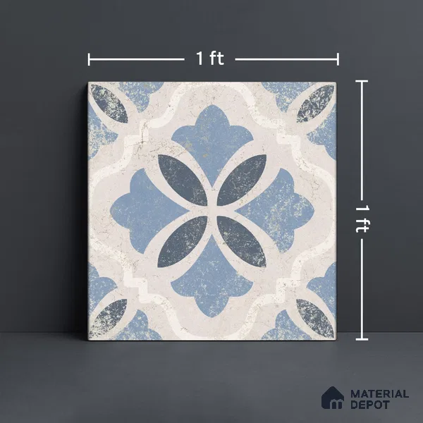 Moroccan Wall & Floor Tile TL 10456 Belfast 1 ft x 1 ft Vitrified Matte Finish - 9.5 mm | Suitable for Bathroom, Kitchen, Balcony | 2 mm Spacer is Mandatory | Please Expect a Slight Variation of Pattern