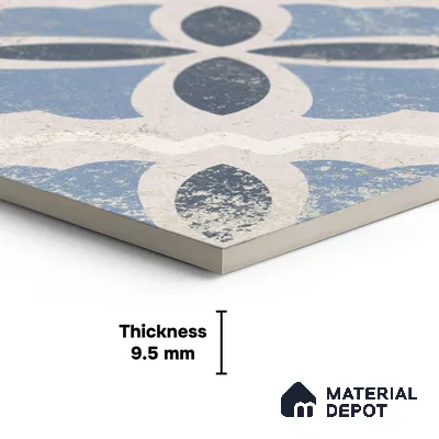 Moroccan Wall & Floor Tile TL 10456 Belfast 1 ft x 1 ft Vitrified Matte Finish - 9.5 mm | Suitable for Bathroom, Kitchen, Balcony | 2 mm Spacer is Mandatory | Please Expect a Slight Variation of Pattern